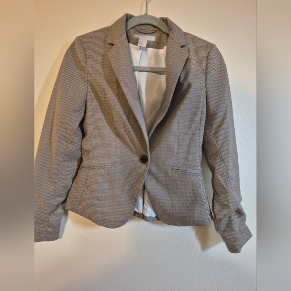 H&M Jackets & Blazers - H&M Classic Checkered Blazer - Tan